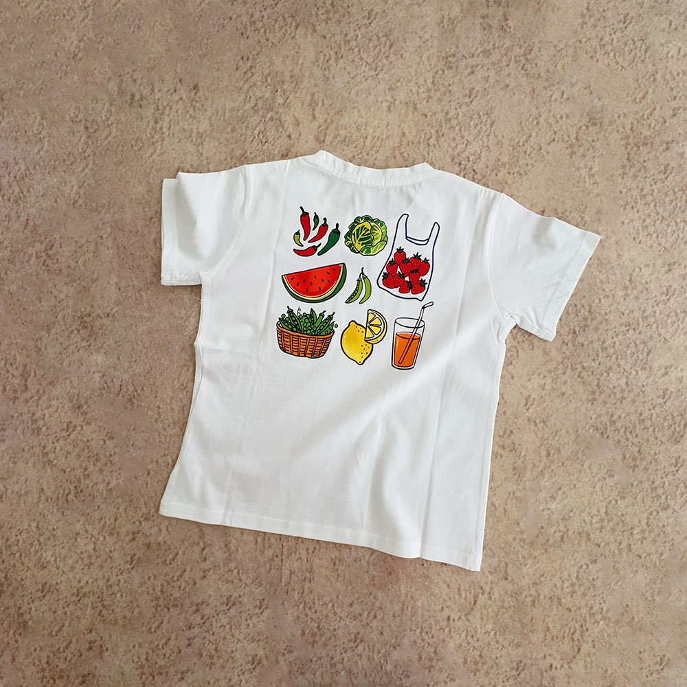 Kids Orange Juice Vegetable White T-Shirt
