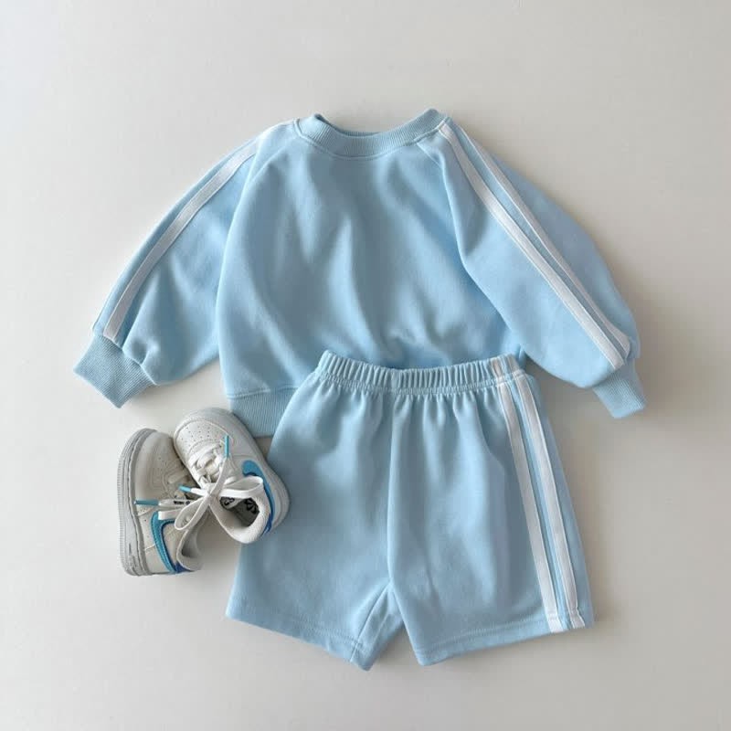 Toddler 2-Piece Vertical Striped Sweatsuit Set