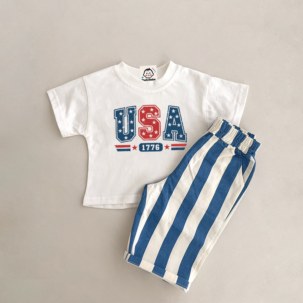 USA Baby Toddler Slogan 2-Piece Set