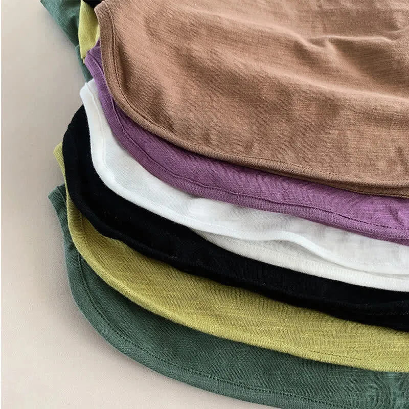 Kid Solid Color Retro Soft T-shirt