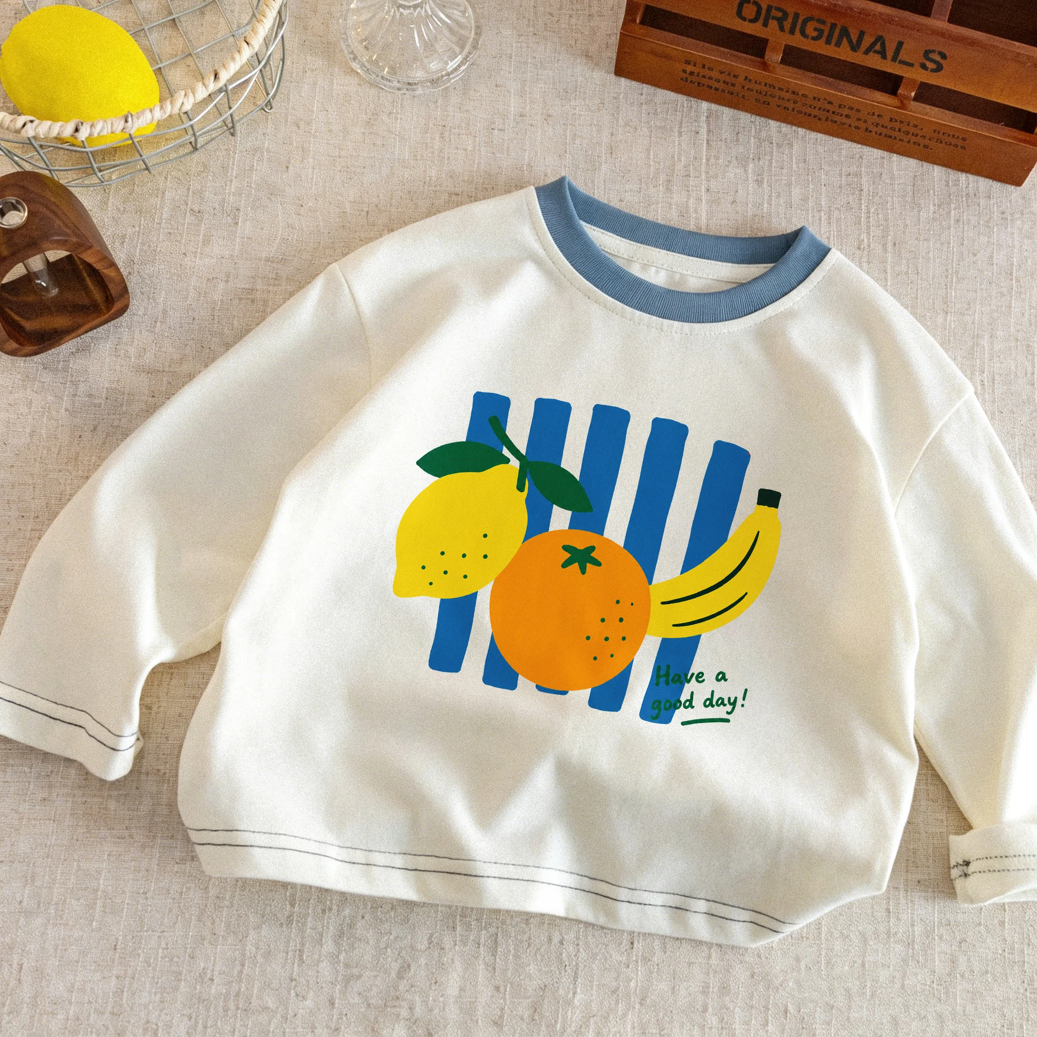 Baby & Kids Striped Fruit Printing Tee