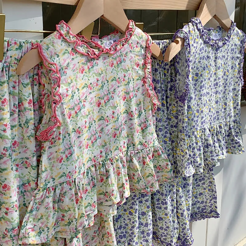 Toddler 2-Piece Loose Flower Sleeveless Set