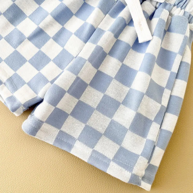 Baby 2-Piece Soft Checkerboard Sweatsuit Set