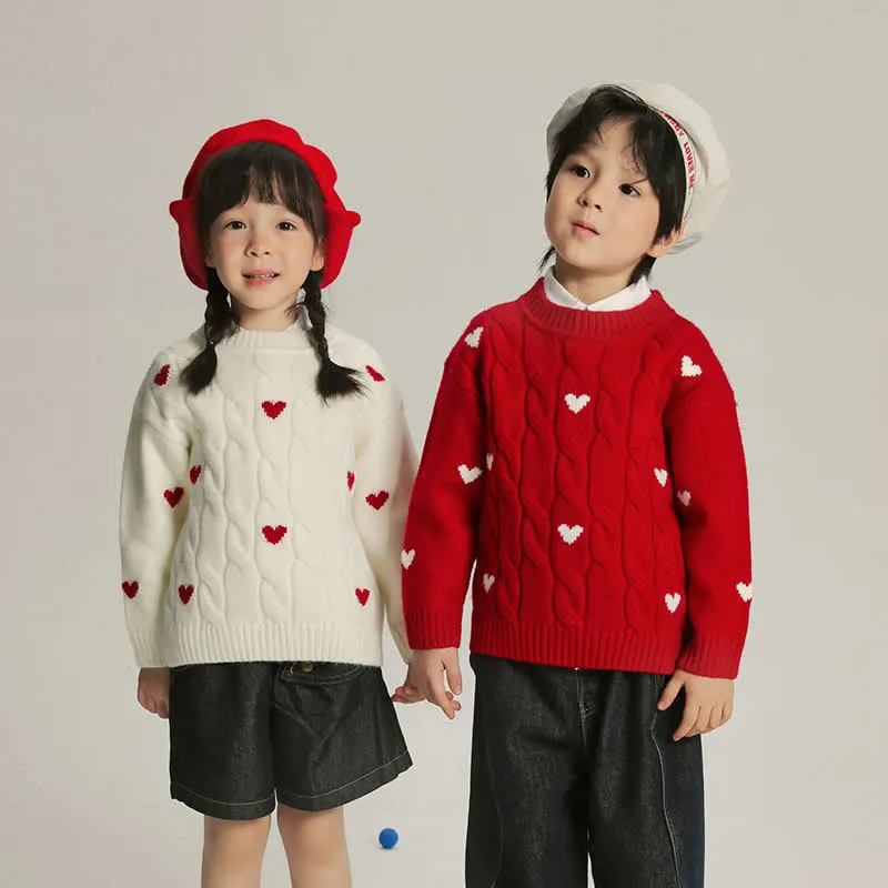 Kid Heart Shaped Christmas Sweater