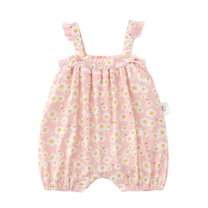 Baby Daisy Strap Romper with Hat