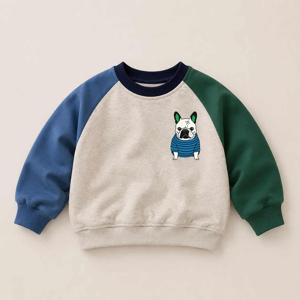 Baby & Kids Striped Dog Color Block Sweatshirt