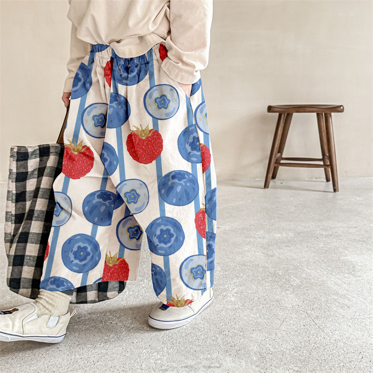 Baby & Kids Blueberry Raspberry Stripe Print Pants