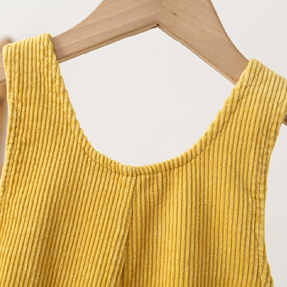 Baby Toddler Solid Color Corduroy Overalls