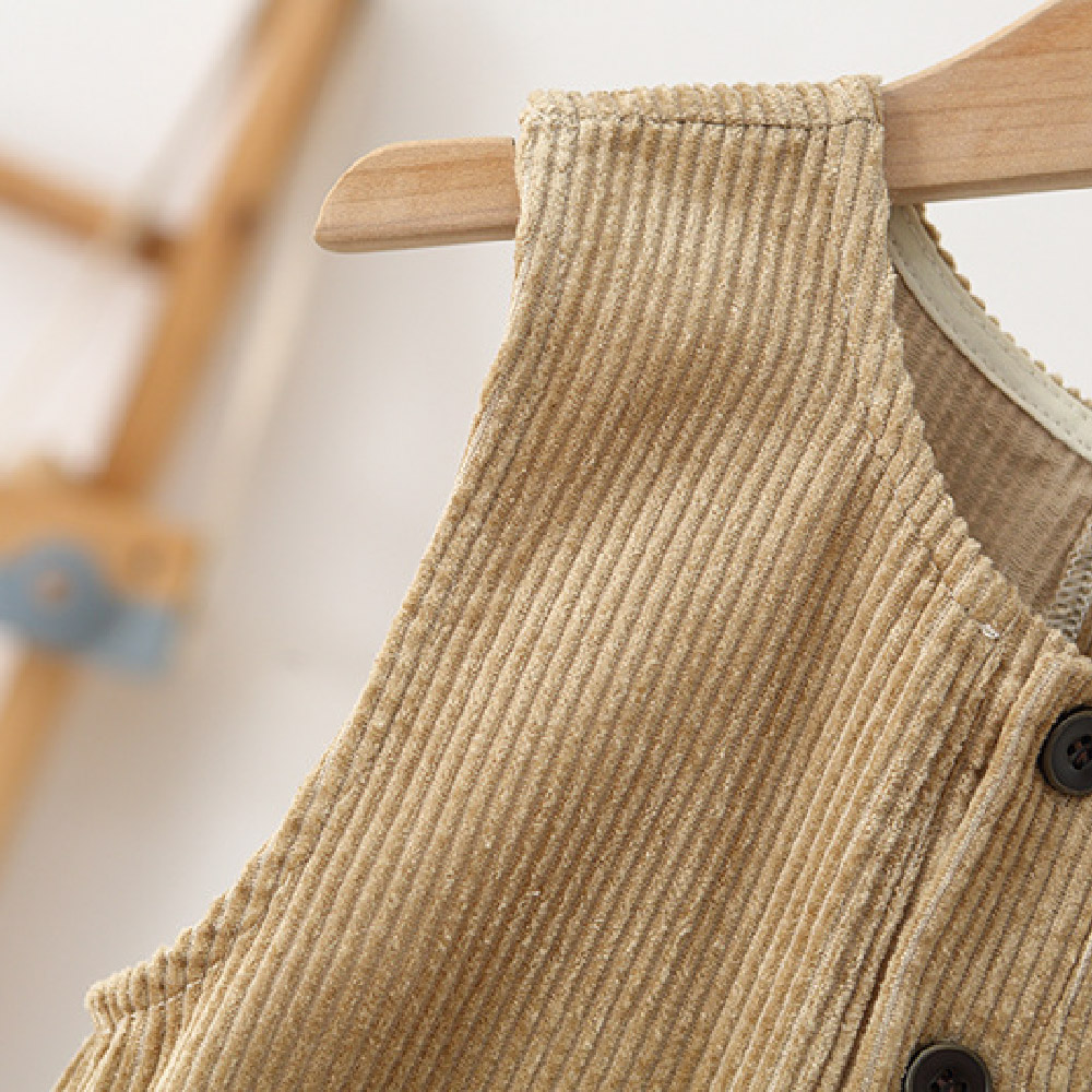 Kids Solid Color Corduroy Overalls