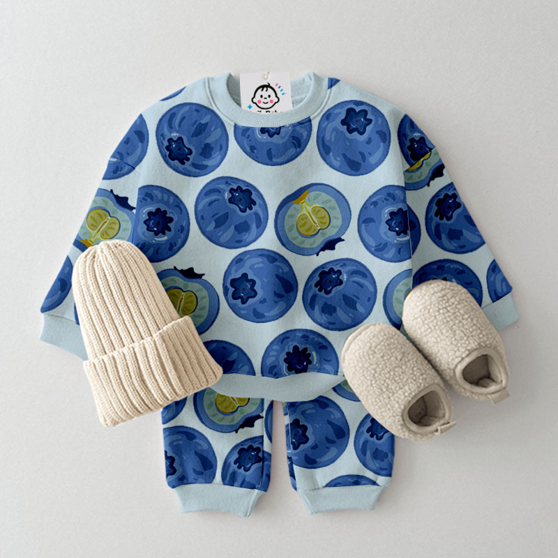 Baby Toddler Blueberry Stripe Pattern 2-Piece Set