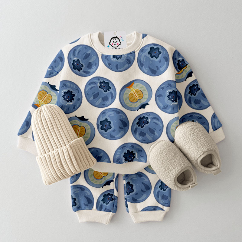 Baby Toddler Blueberry Stripe Pattern 2-Piece Set