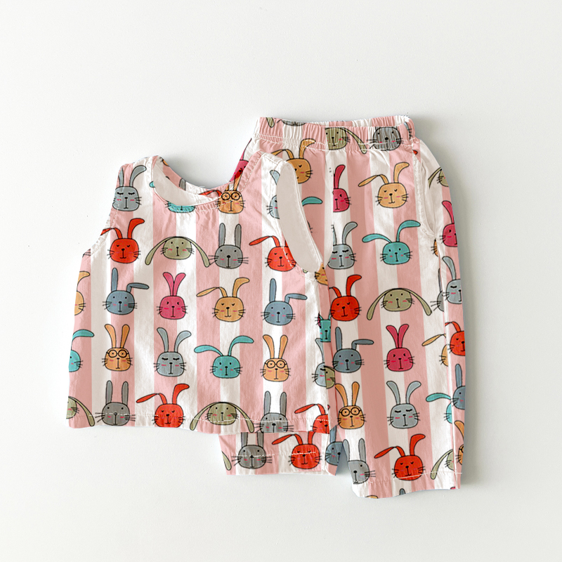 Baby Toddler 2-Piece Rabbits Stripe Set