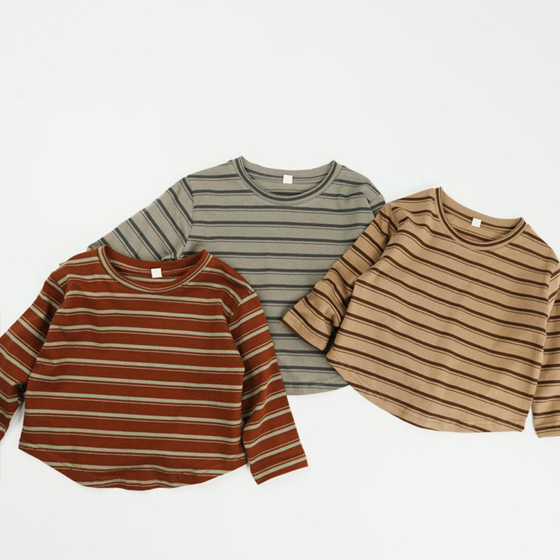 Toddler Horizontal Striped Soft Simple T-shirt