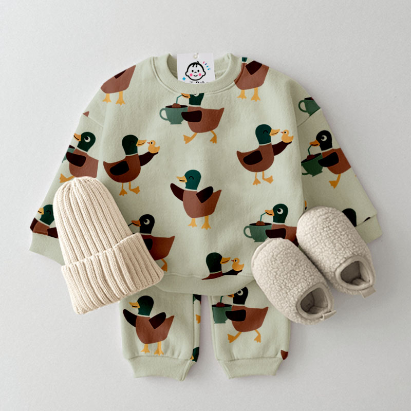 Baby Toddler Duck Stripe Pattern 2-Piece Set