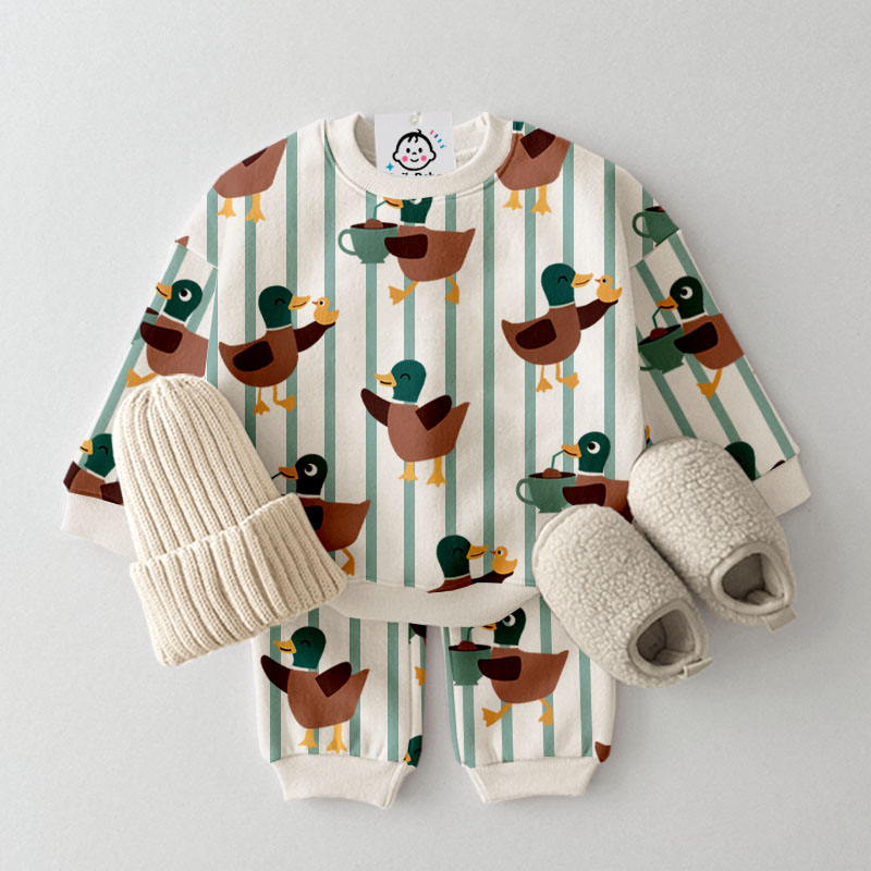 Baby Toddler Duck Stripe Pattern 2-Piece Set