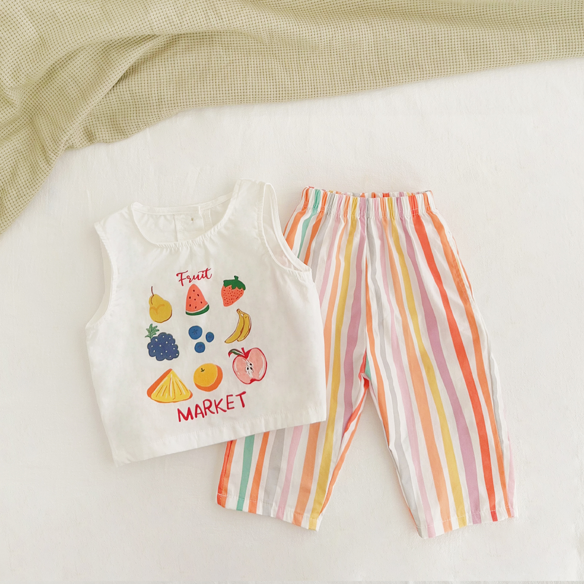 FRUIT MARKET Baby Toddler 2-Piece Stripe Pants Set