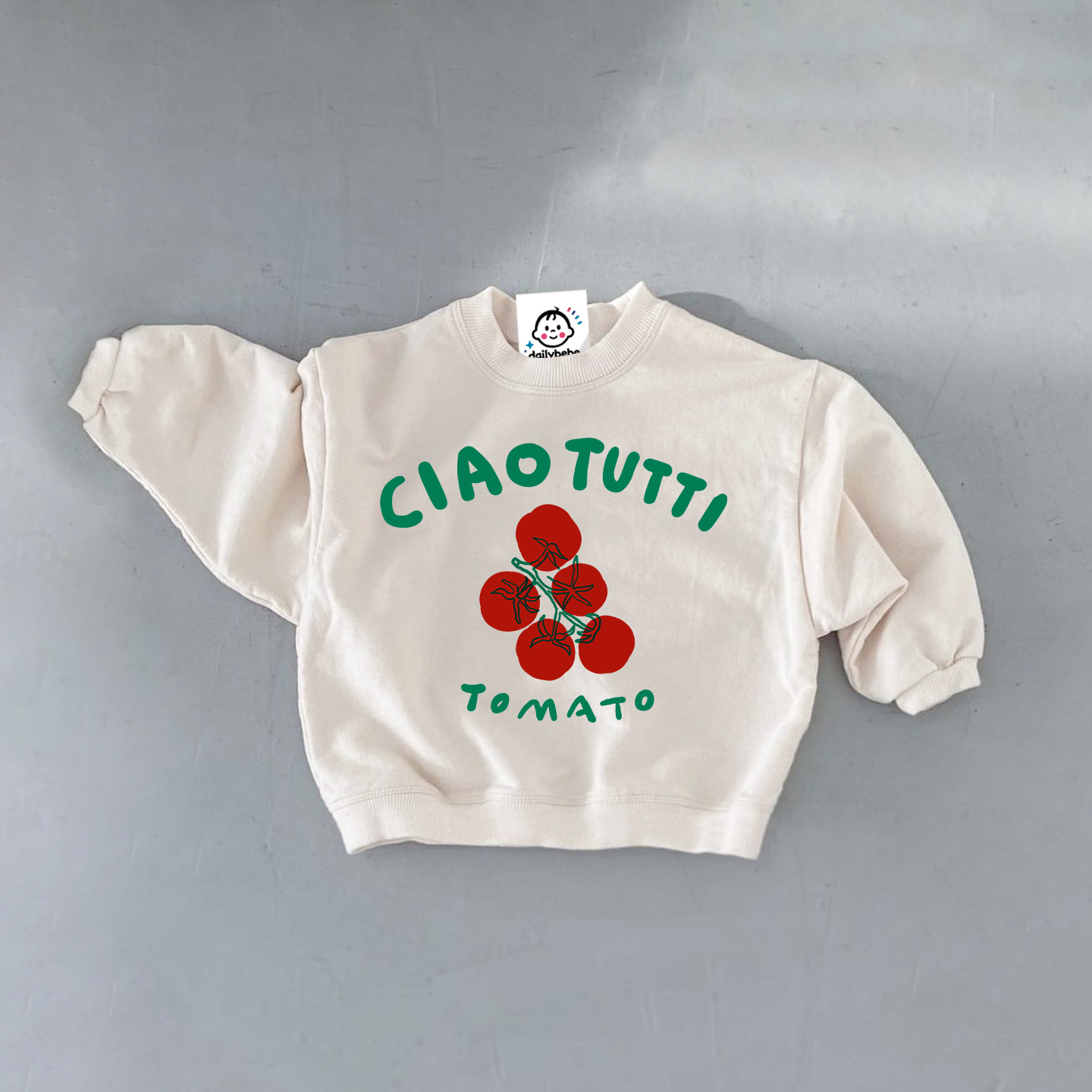CIAO TUTTI Baby Tomatoes White Sweatshirt