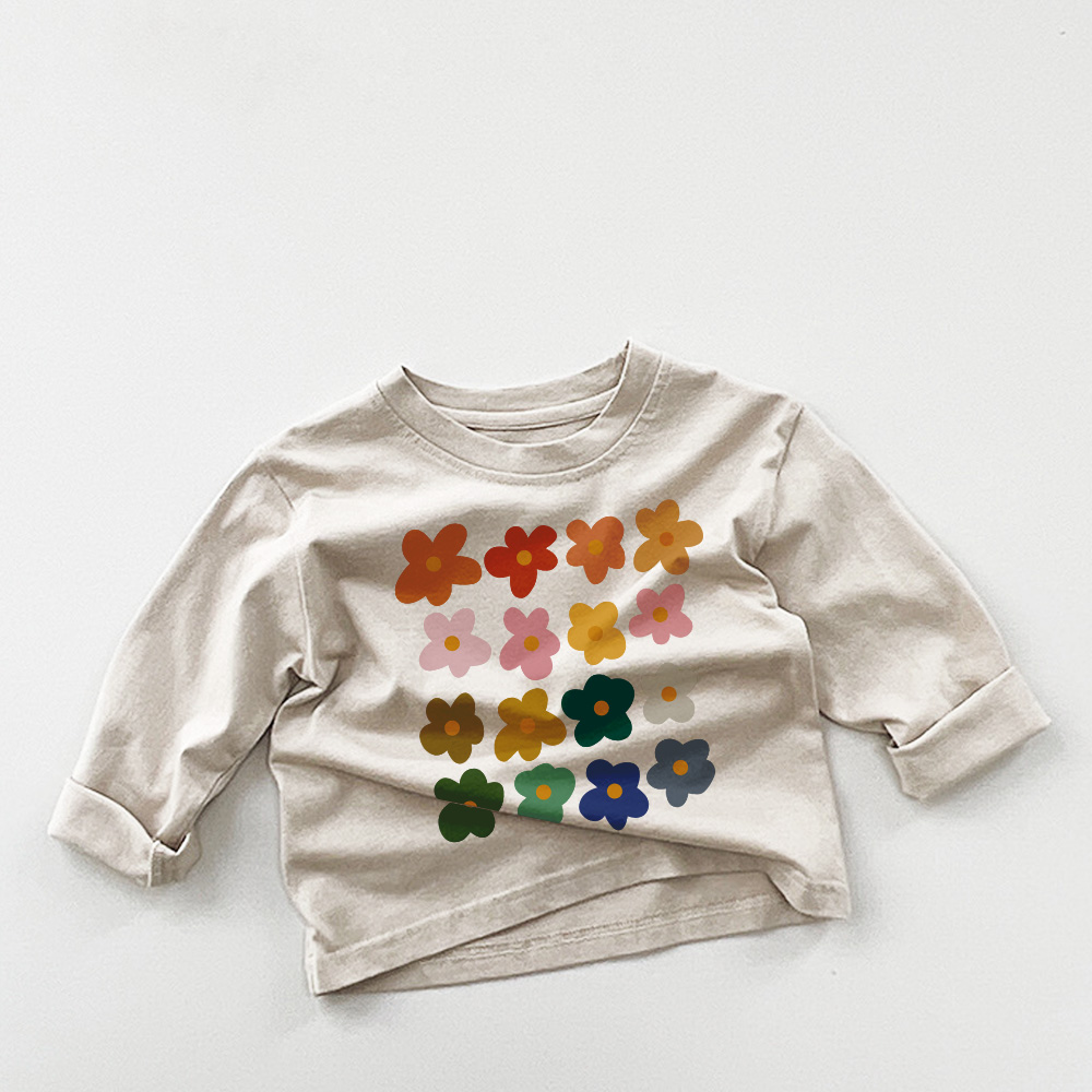 Baby & Kids Flowers Solid Color Casual T-Shirt