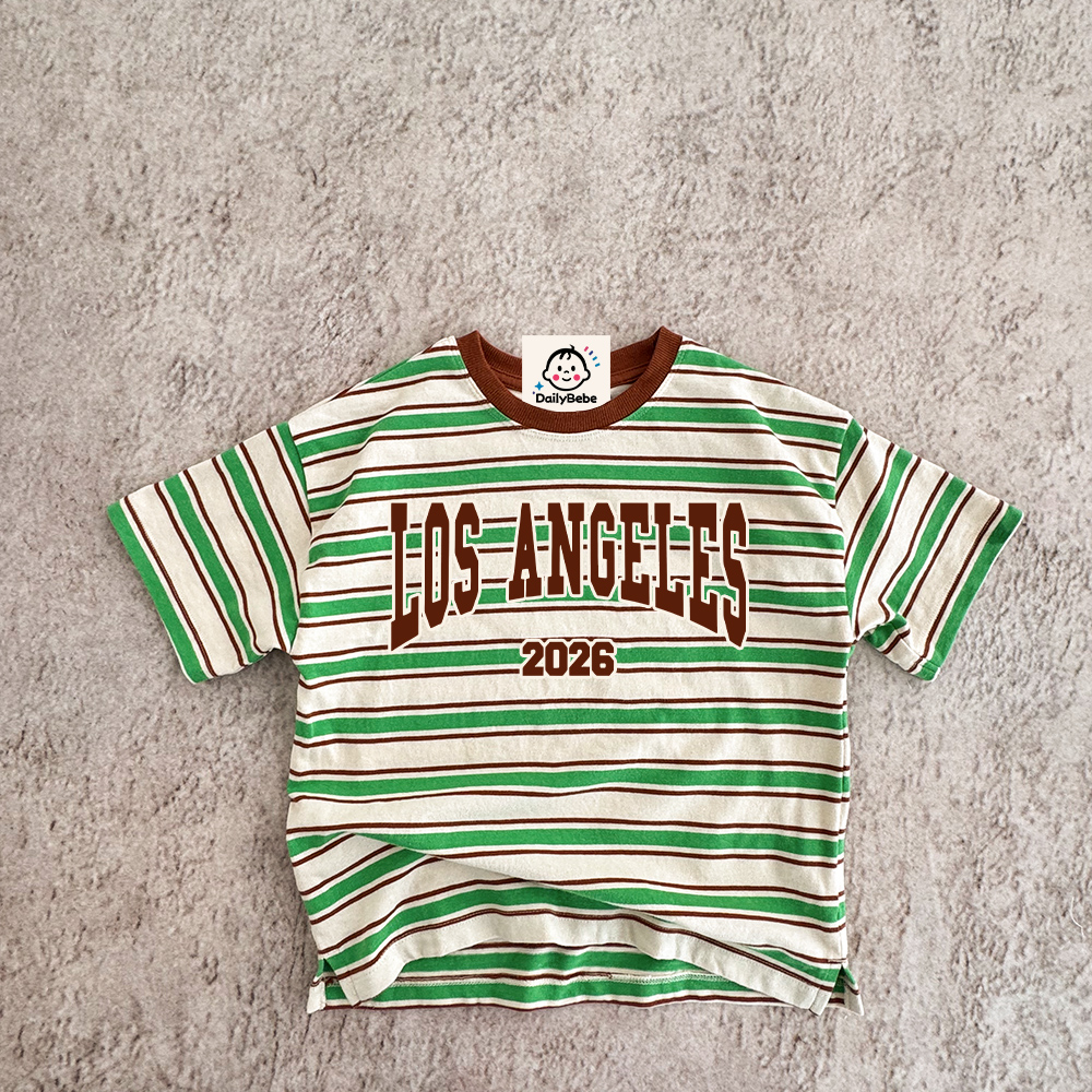 LOS ANGELES Baby & Kids Print Stripe T-Shirt (6M-12Y)
