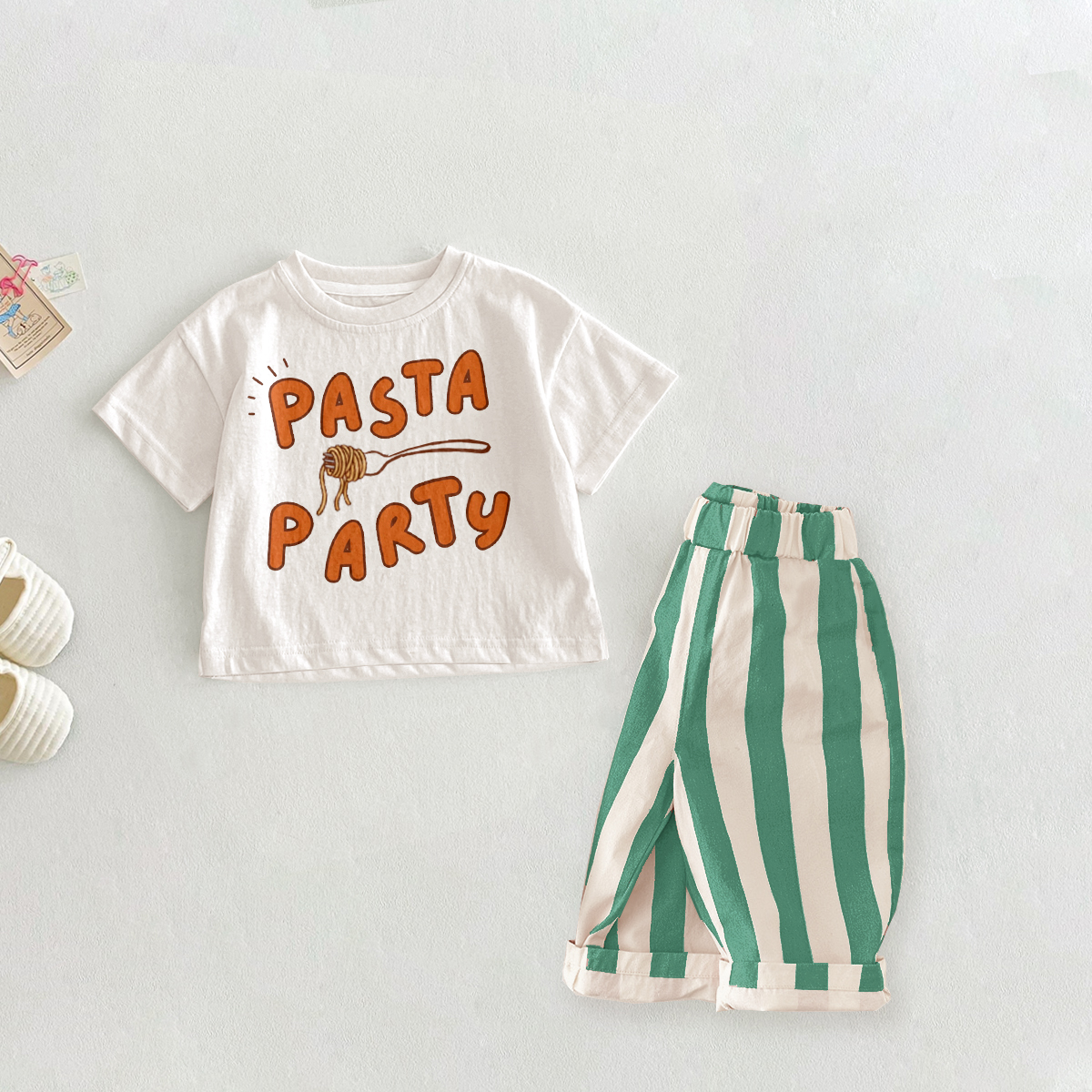 PASTA PARTY Baby Toddler Pattern 2-Piece Set