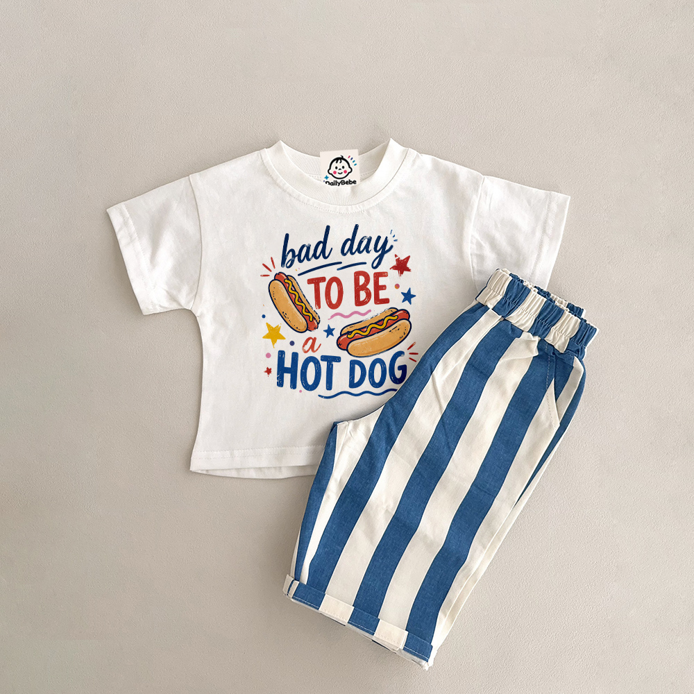 BED DAY TO BE A HOTDOG Baby Toddler 2-Piece Set