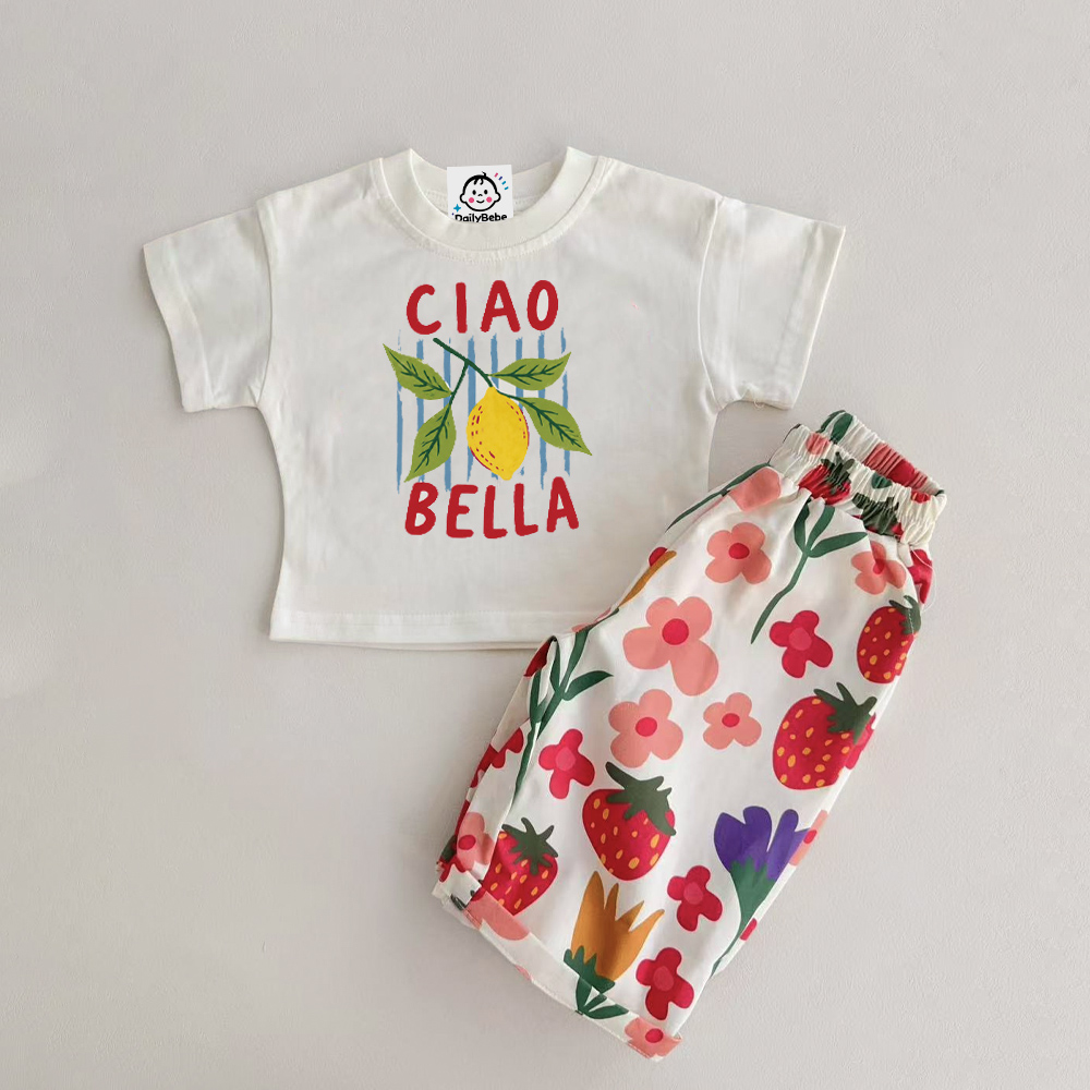 CIAO BELLA Baby & Kids Lemon Flowers Pants Set