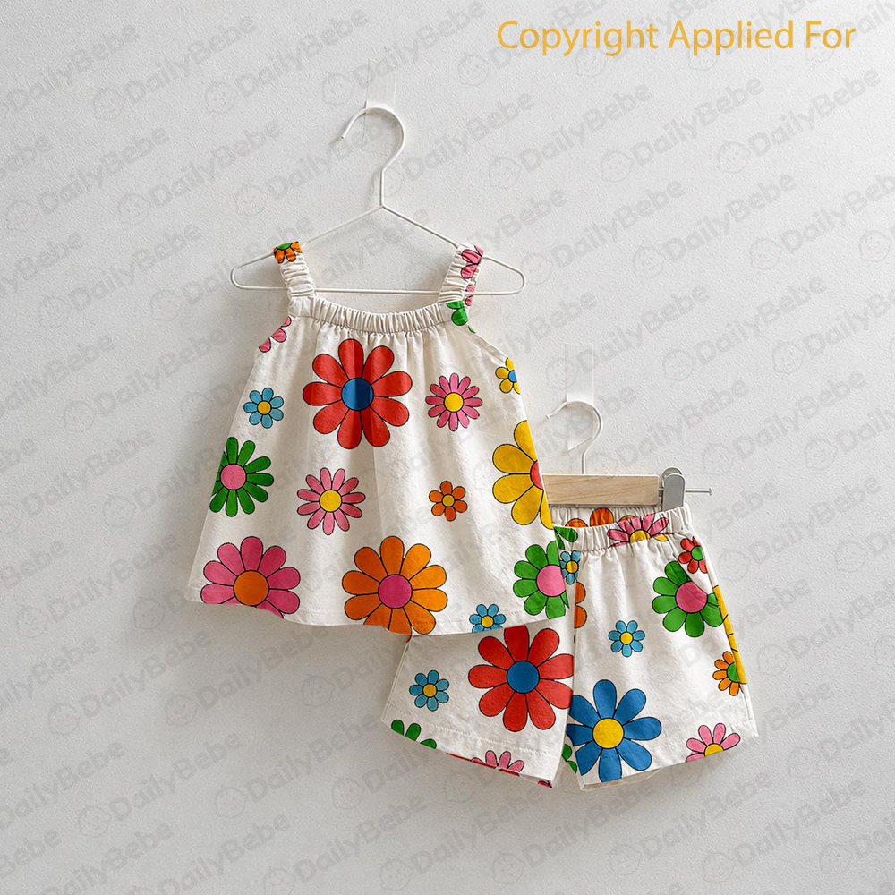 Baby & Kids Colorful Sunflowers Tank and Shorts Set