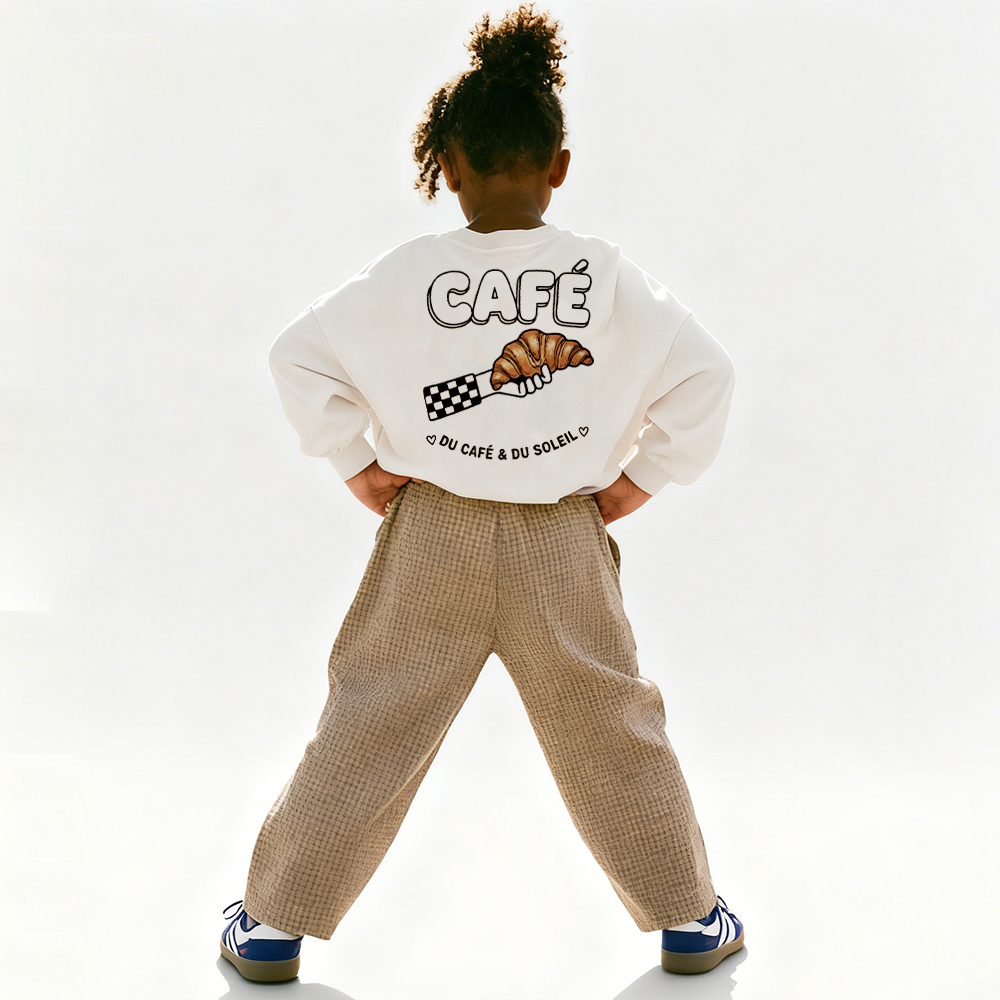 CAFE Baby & Kids Croissant Pattern Sweatshirt