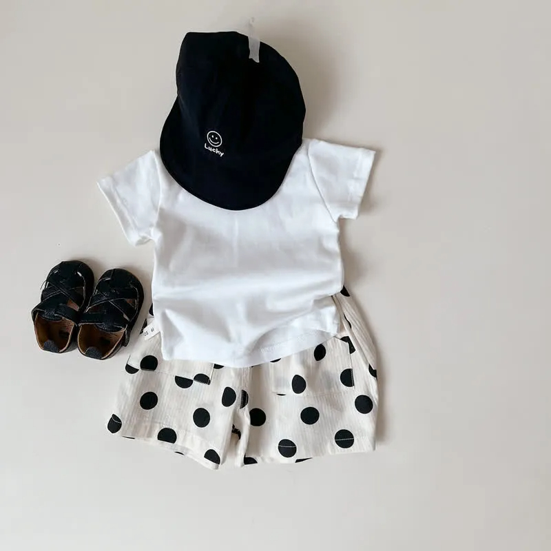 Baby Heart Dots Plaid Basic Shorts