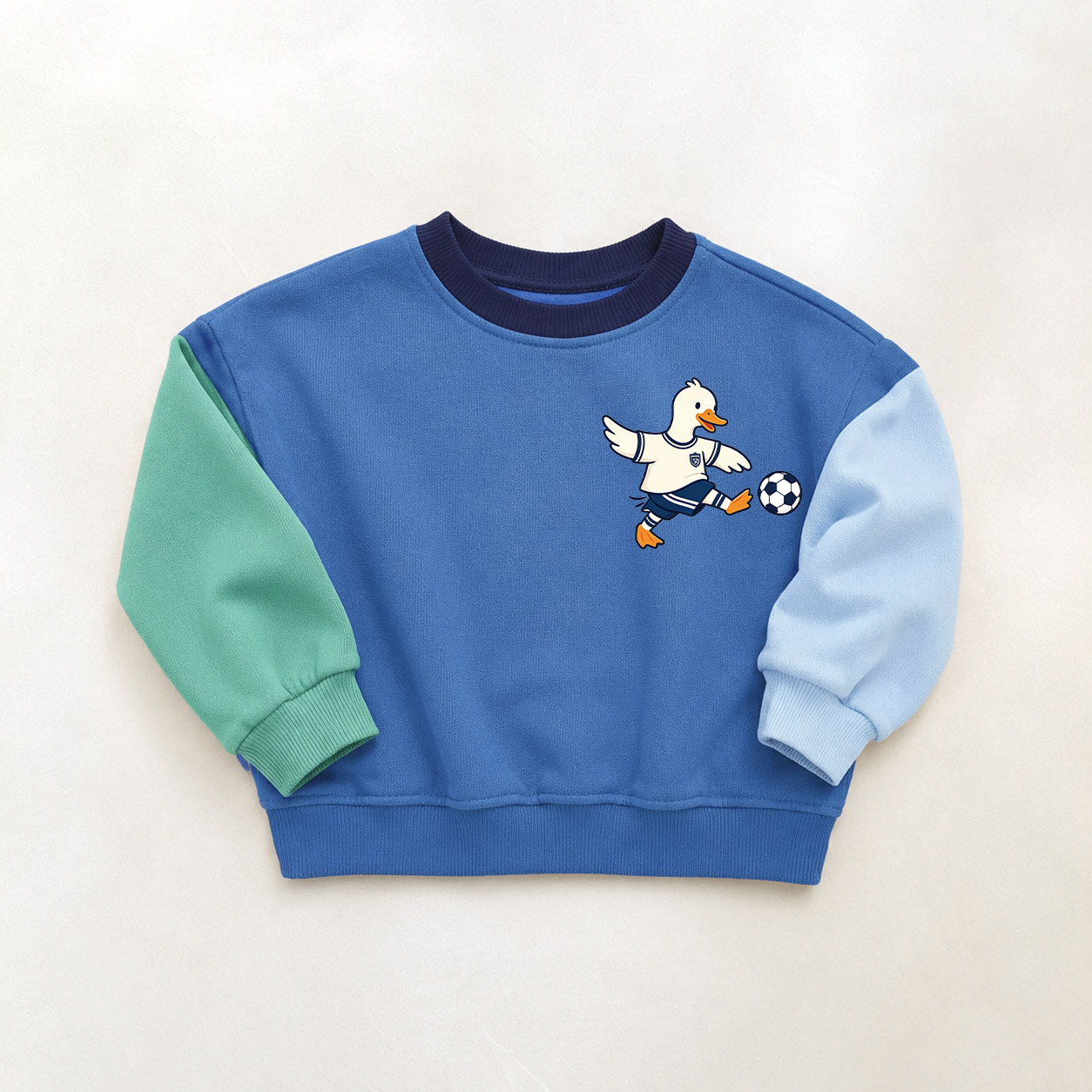 Baby & Kids Goose Football Pattern Contrast color Sweatshirt