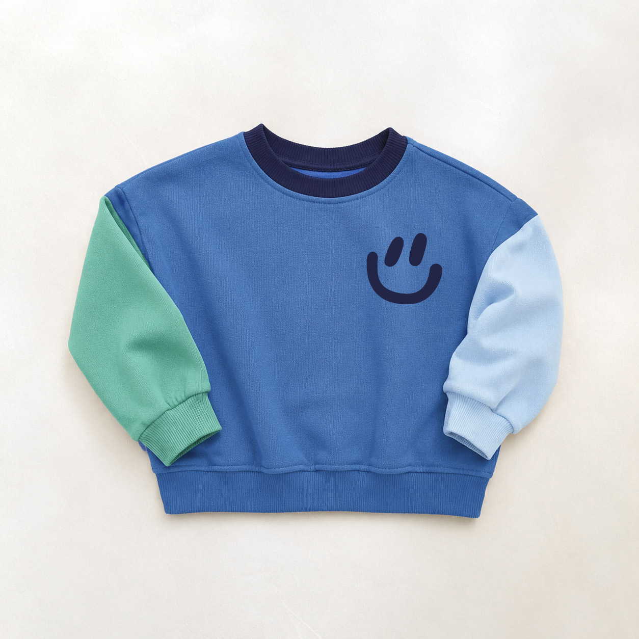 Baby & Kids Smiley Pattern Contrast color Sweatshirt