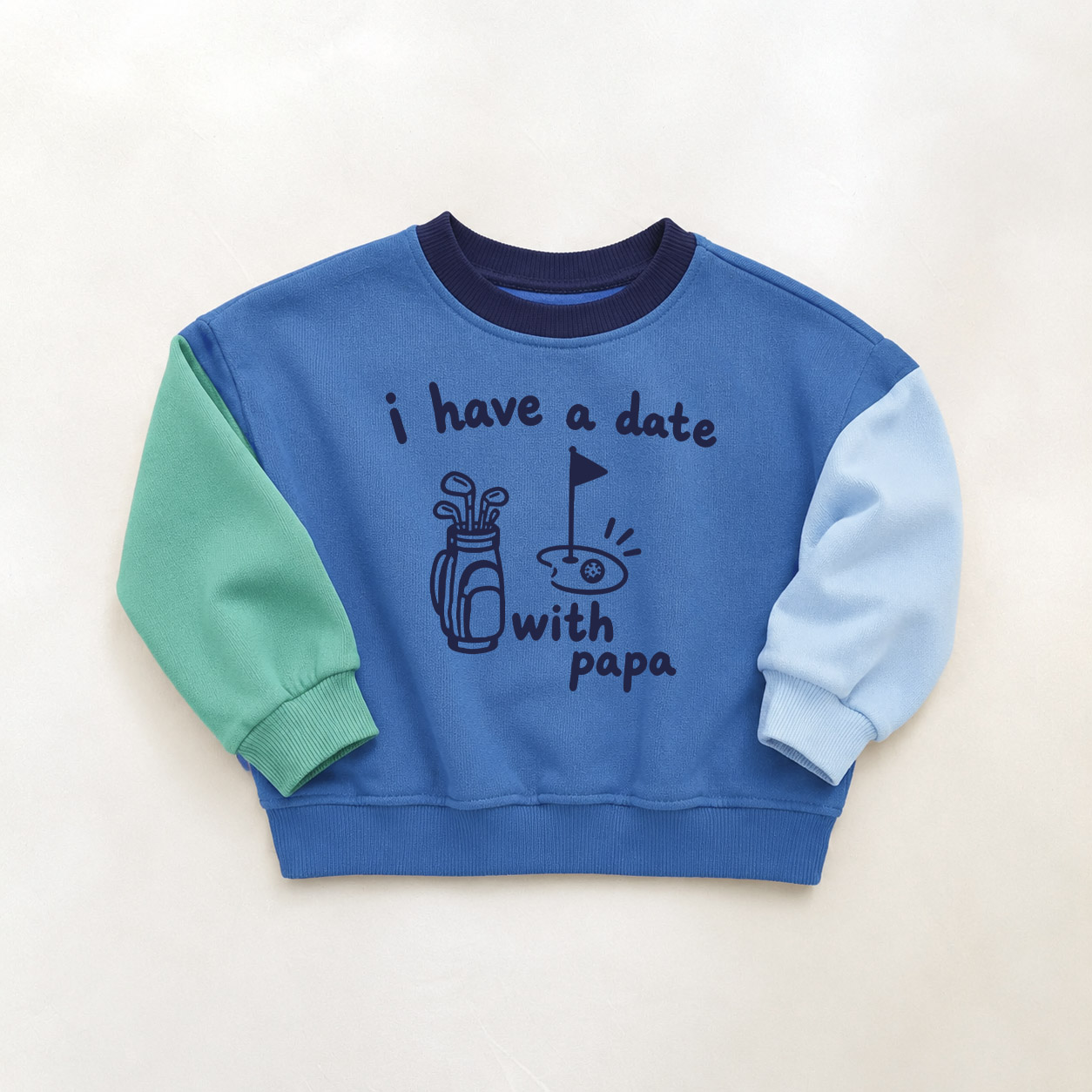 I HAVE A DATE WITH PAPA Baby & Kids Pattern Contrast color Sweatshirt