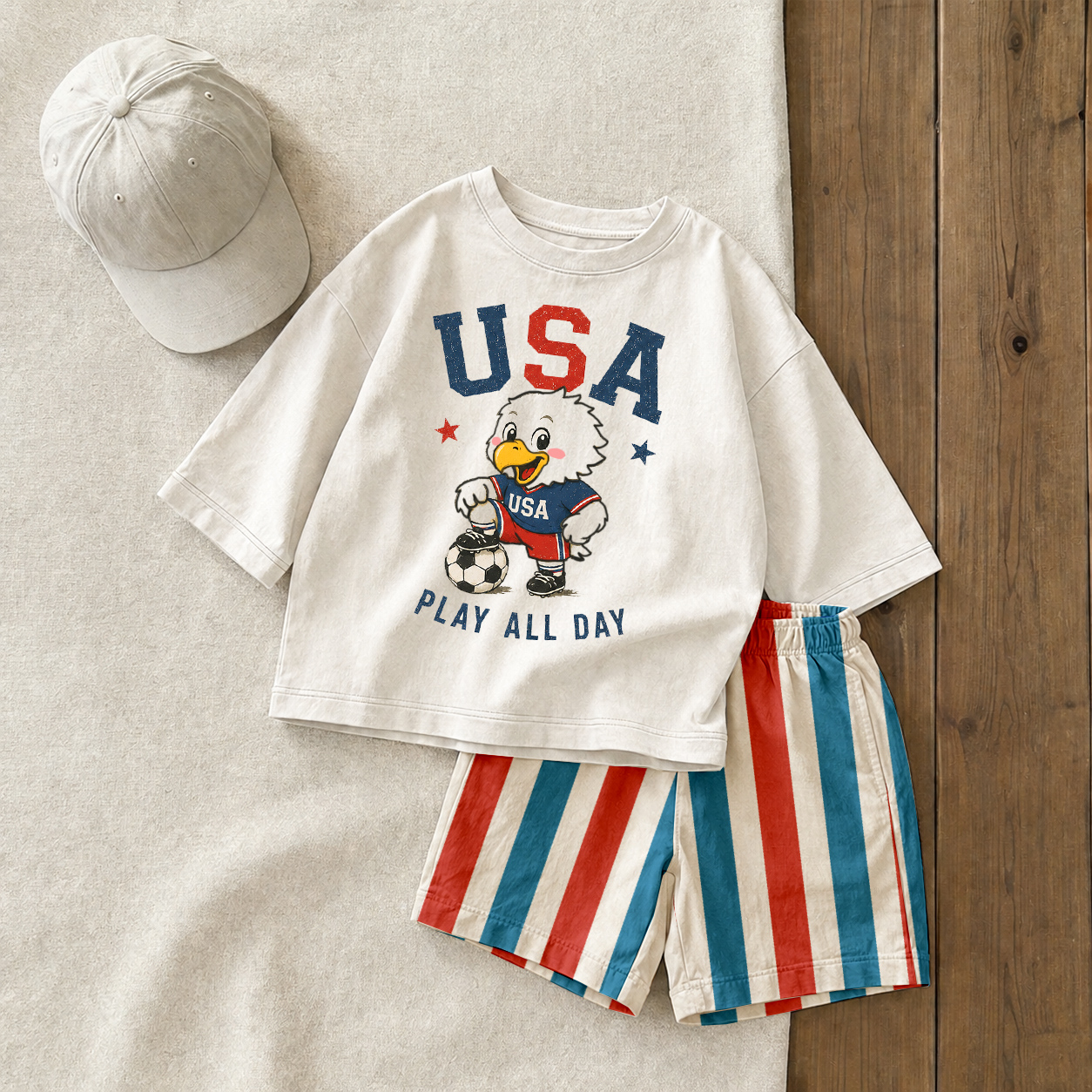 Baby & Kids Dog Skateboard Colorful Plaid 2 Piece Set