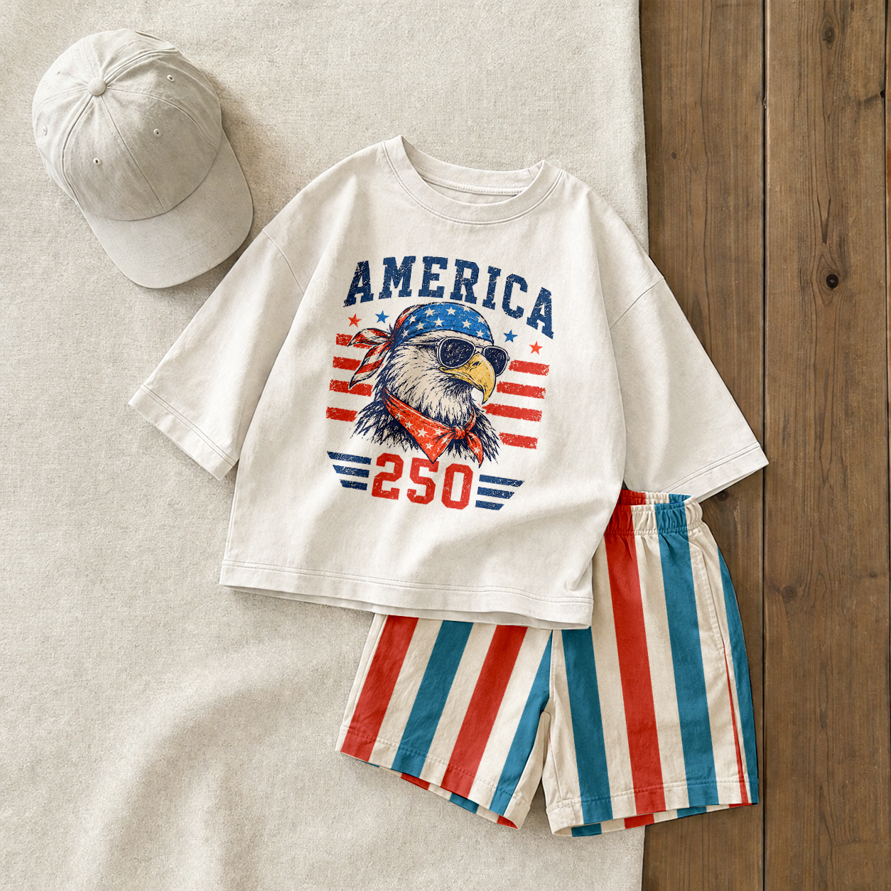 Baby & Kids Dog Skateboard Colorful Plaid 2 Piece Set