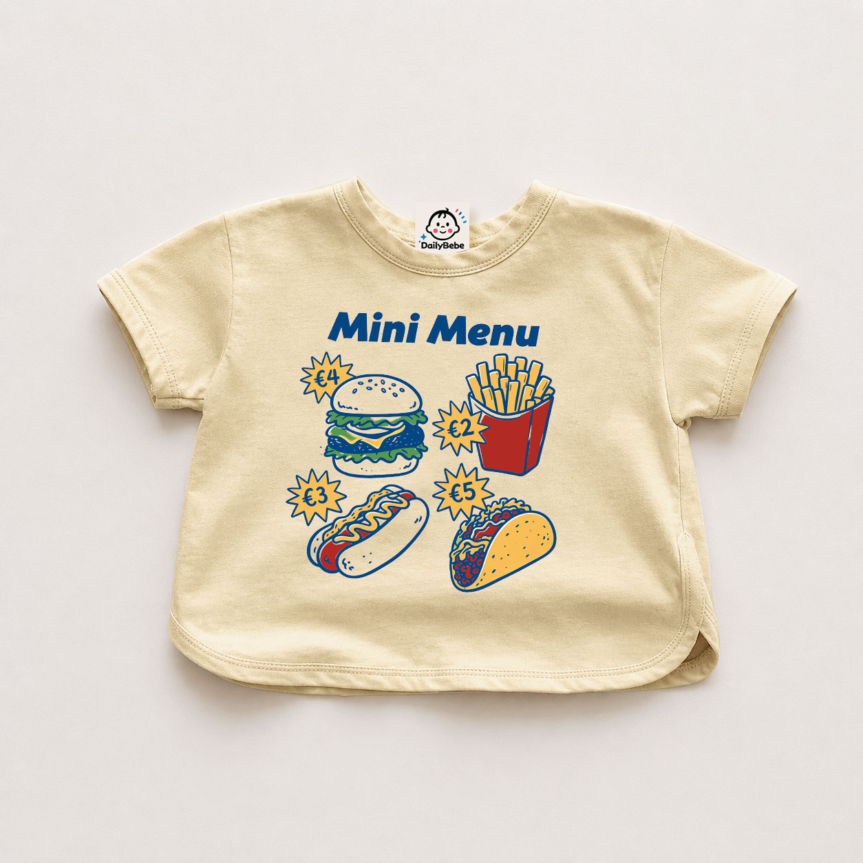 MINI MENU Baby Snack Solid Color T-shirt