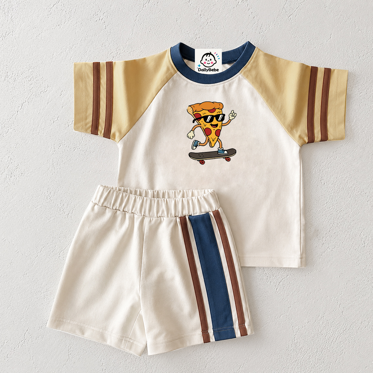 Baby Kids Hotdog Printing Retro Set