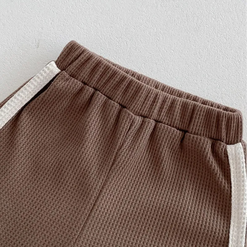 Baby 2-Piece Simple Waffle Sweatsuit Set