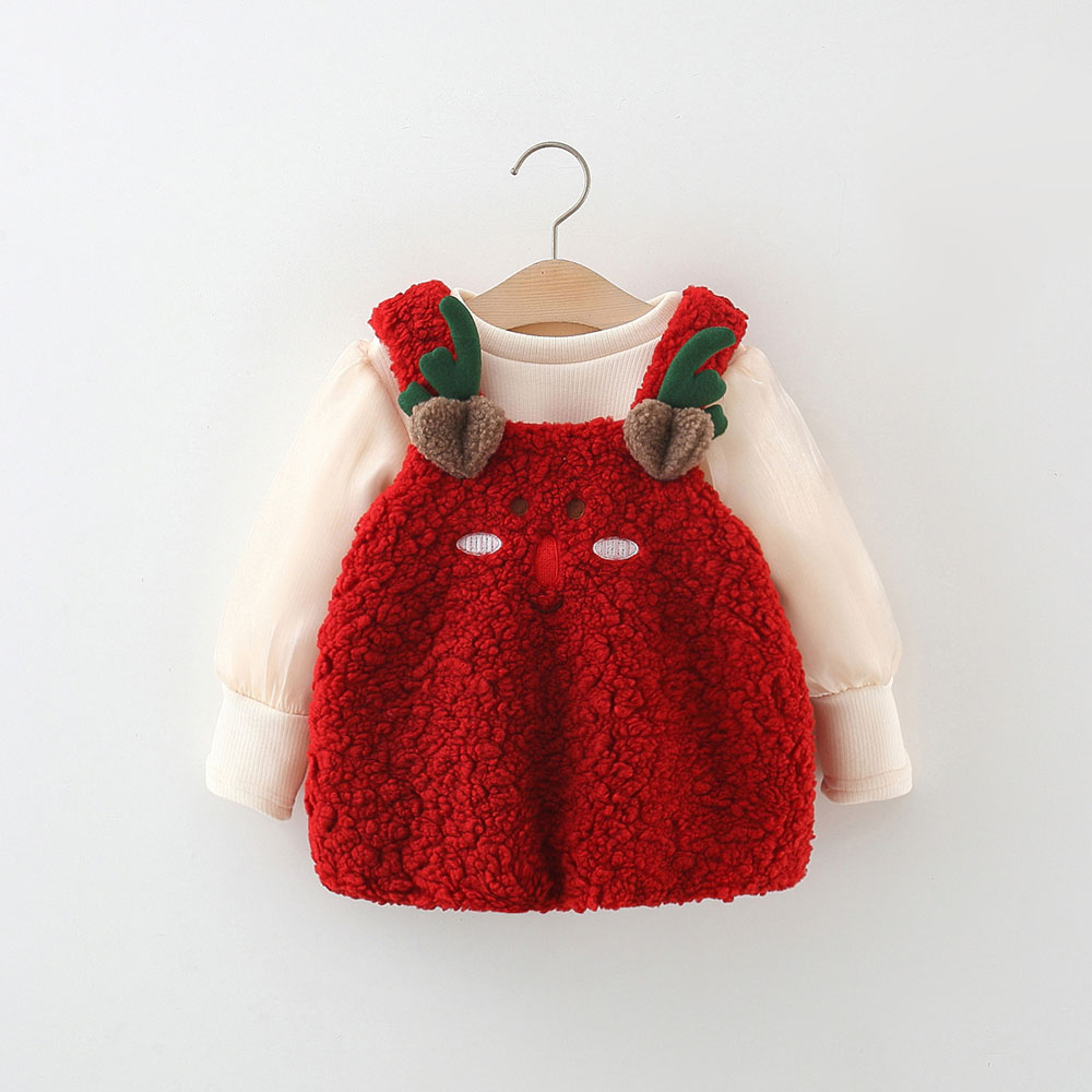 Baby Toddler Girl Polar Fleece Deer Dress Set