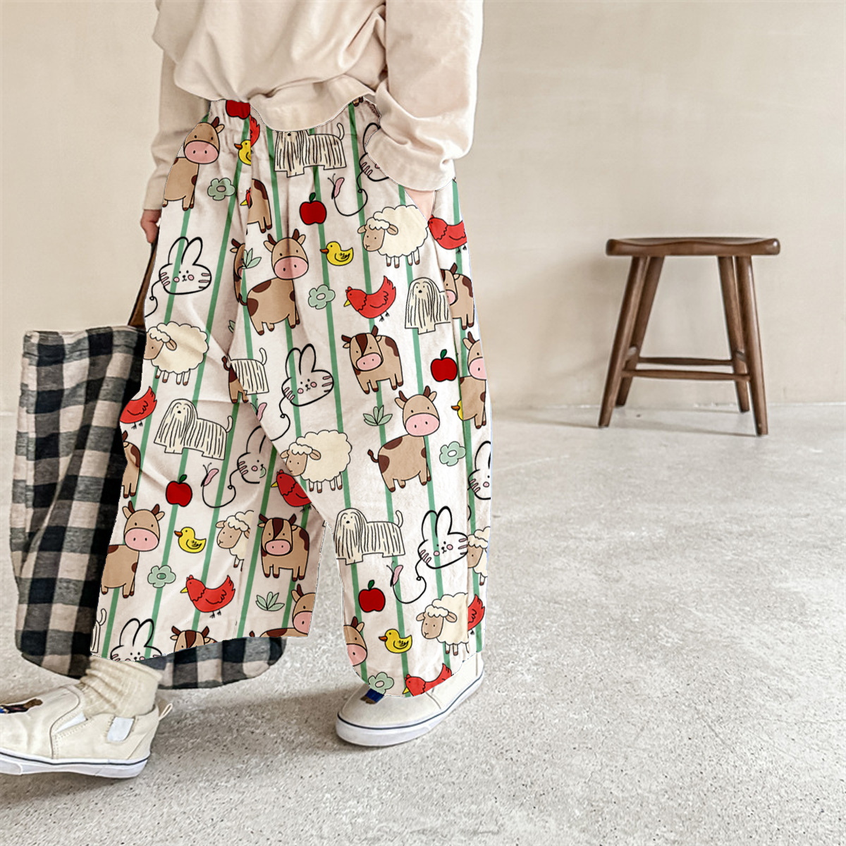 Baby & Kids Farm Animals Stripe Pattern Pants