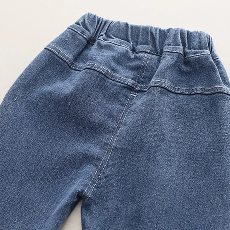 Kid 2-Piece Lovely Flower Denim Set