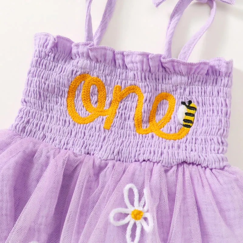 ONE Baby Flower Strap Bodysuit with Headband