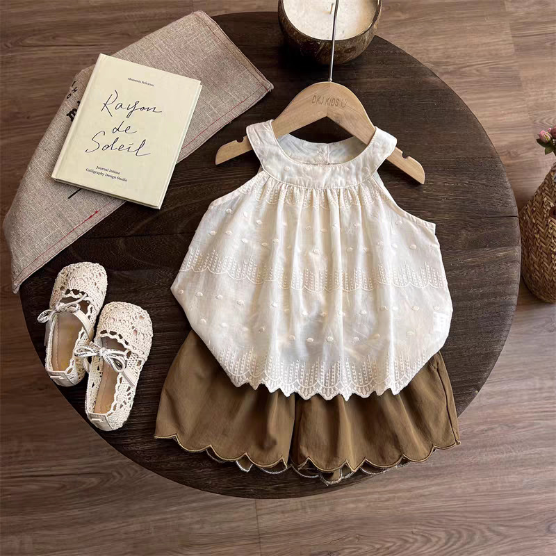 2-Piece Toddler Girls' Halter Shorts with Lace Set