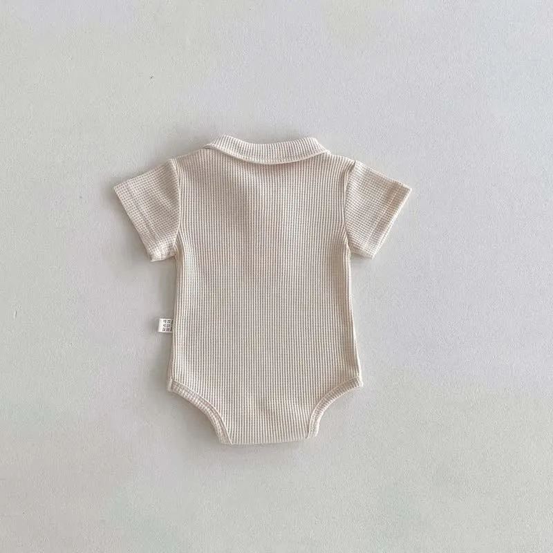 Baby Waffle Pocket Solid Color Bodysuit
