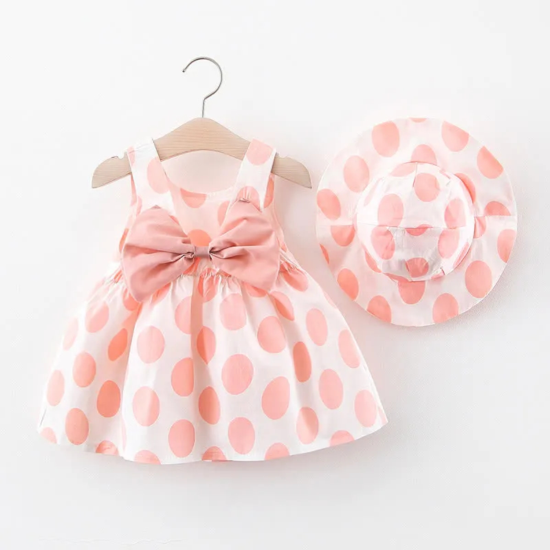Baby Big Polka Dot Dress with Hat