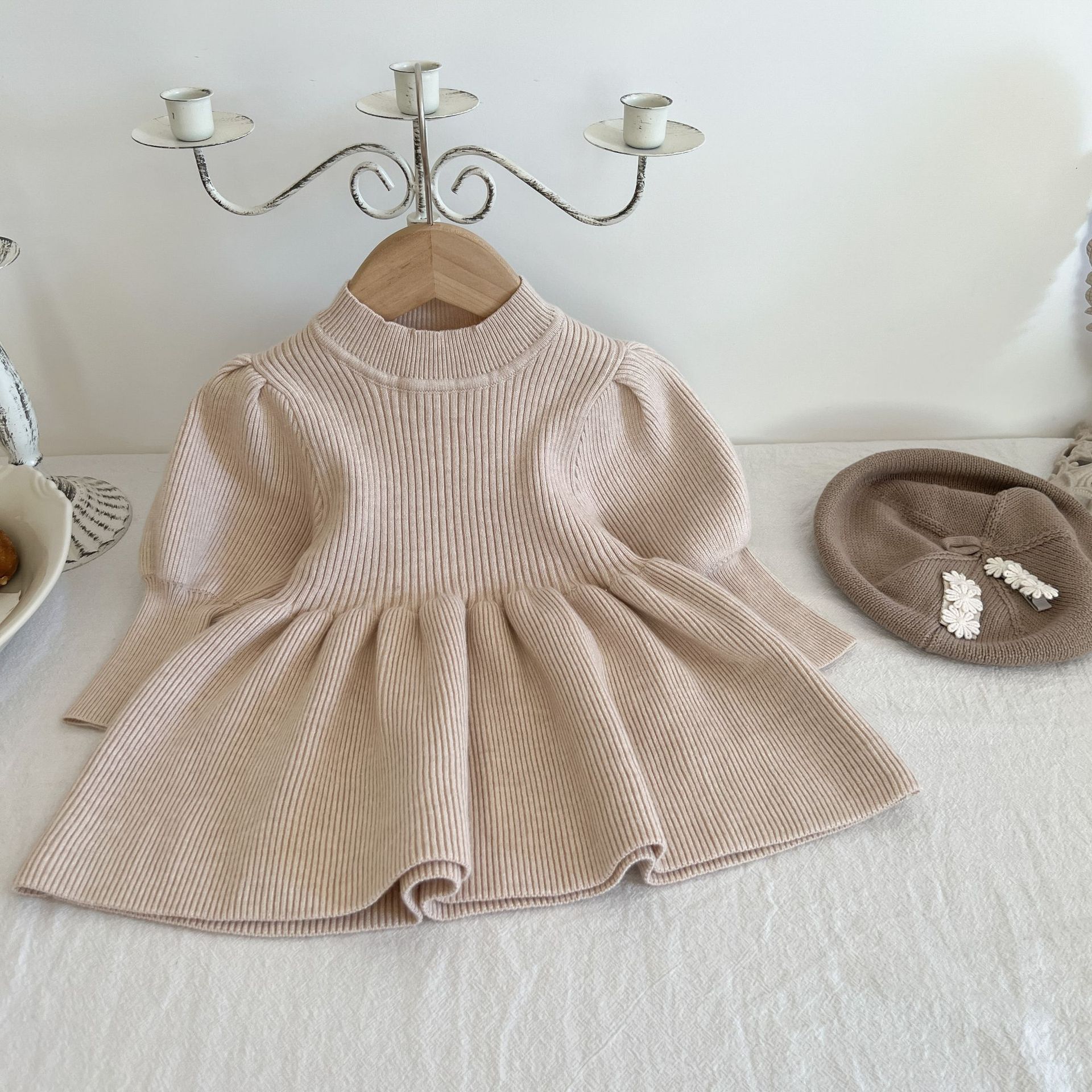 Baby Toddler Girl 2 Piece Puff Sleeves Dress