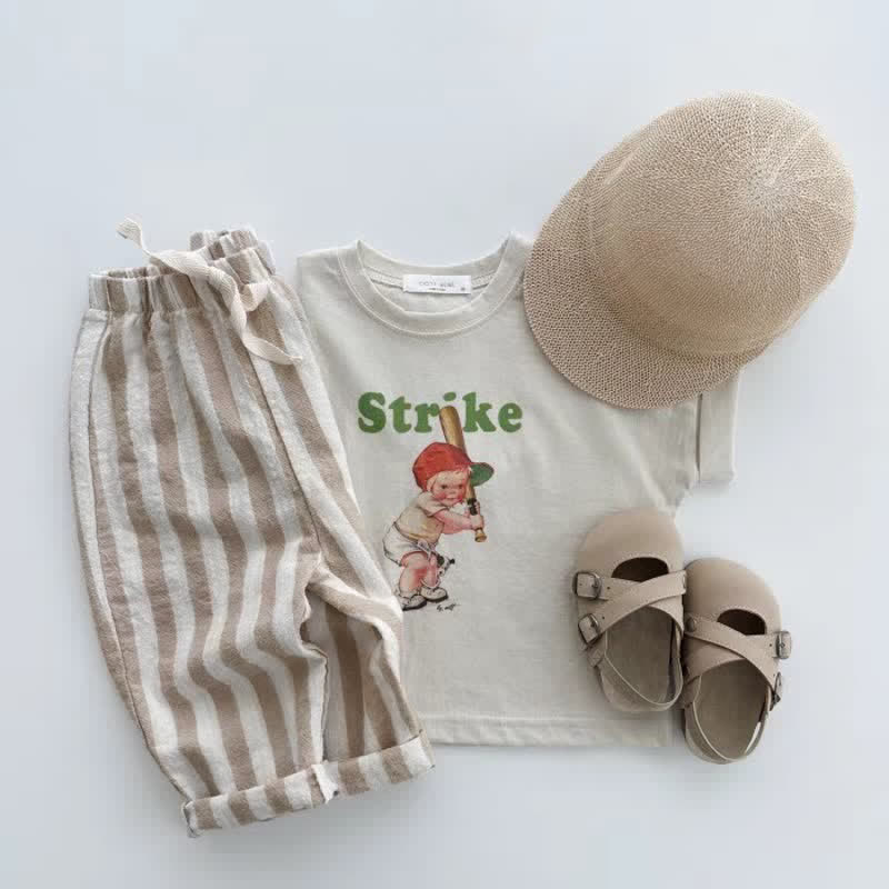 Striped Drawstring Casual Pants