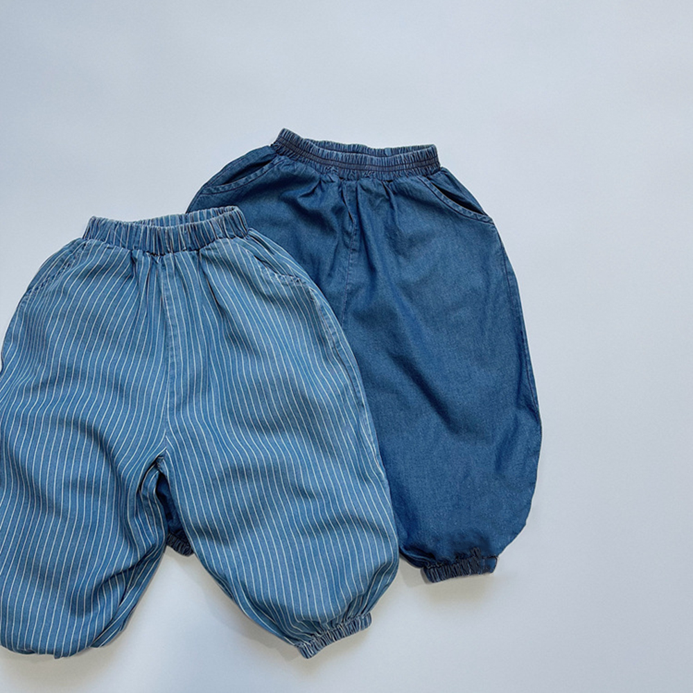 Toddler Kids Stripe Denim Pants