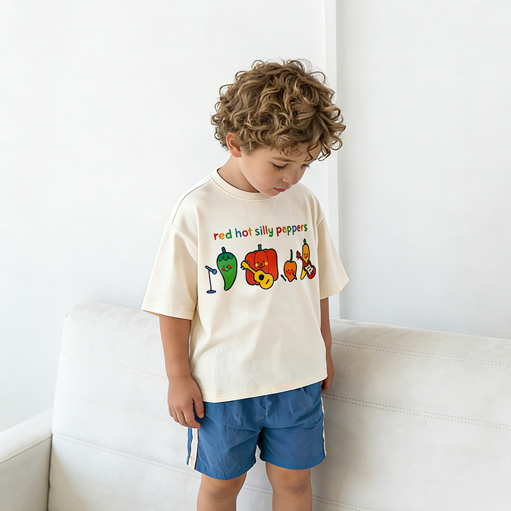 RED HOT SILLY PEPPERS Baby & Kids Band Slogan Tee Shorts Set