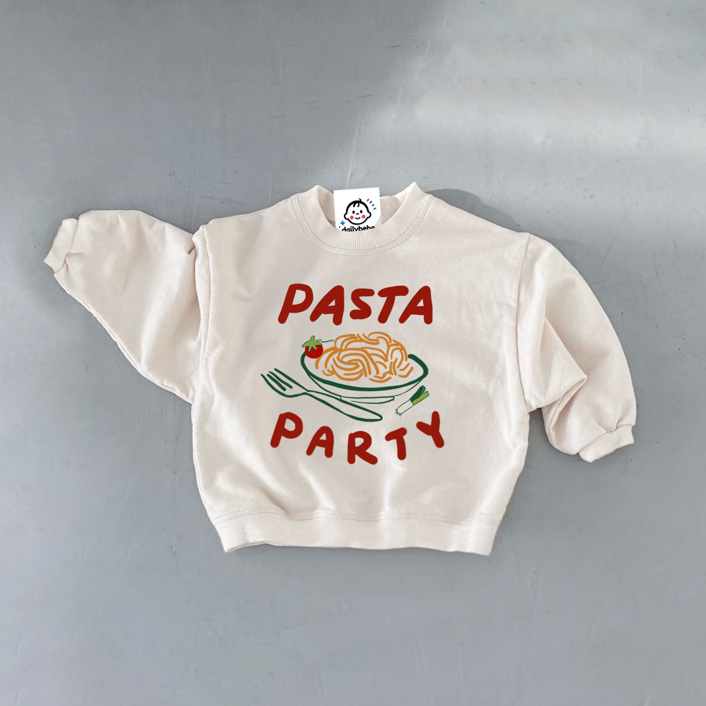 PASTA PARTY Baby White Sweatshirt