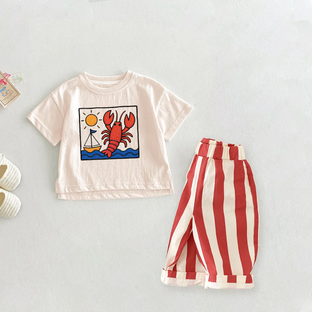 Baby Toddler Sun Lobster Sailboat 2-Piece Set